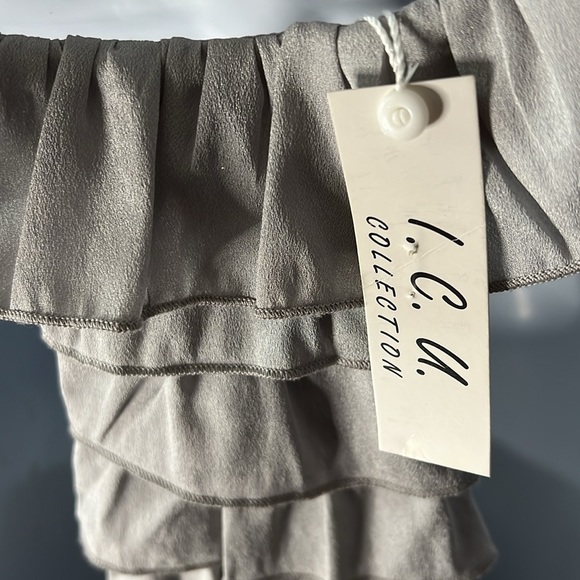 ICU High Neck Ruffled Cocktail Dress with Pockets NWT SZ Small - Picture 2 of 7